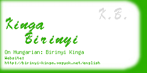 kinga birinyi business card